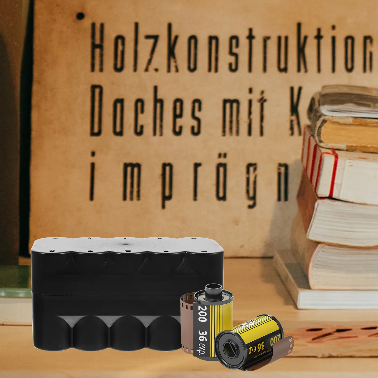 Film Storage Case Black Simple Hard Plastic Box Dustproof Portable Holder for Empty Film Rolls Small Jewelry Empty Carrier