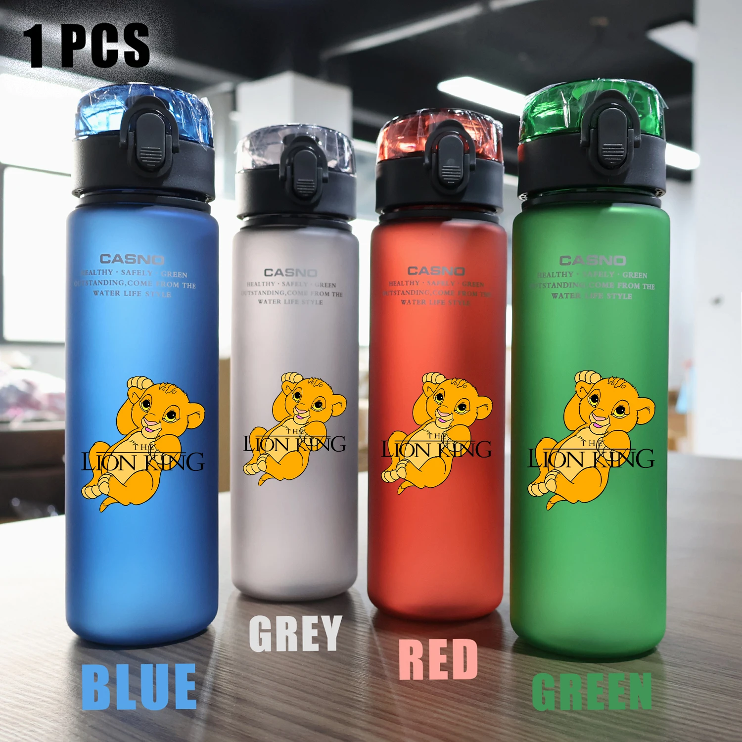 560ML Disney The Lion King Large Capacity Outdoor Portable Plastic Sports Water Bottle Fitness Off Road Cycling Camping Simba