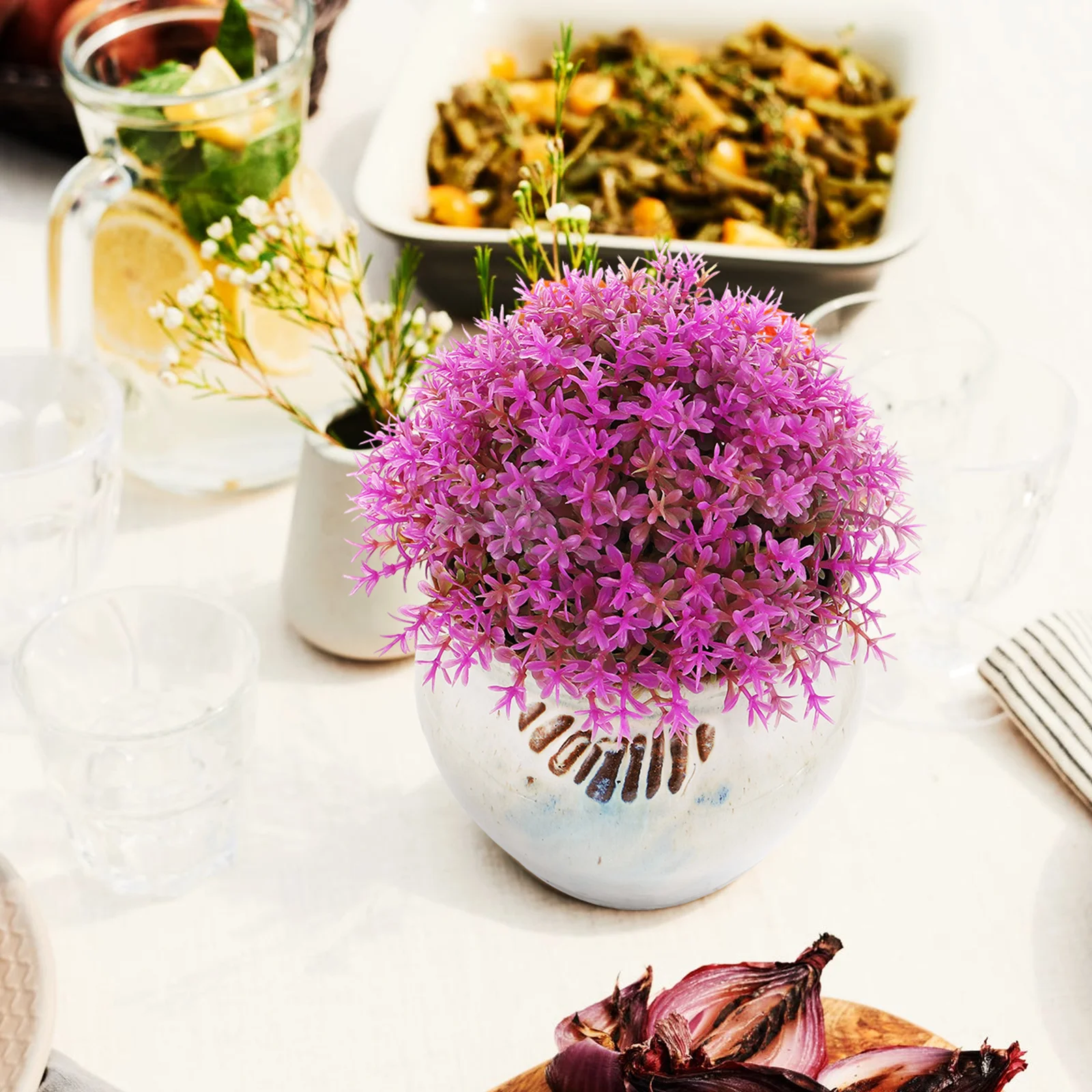 

2Pcs Retro Succulent Flowerpots Purple Sands Creative Decorative Indoor Plant Containers Household Chic Small Flowerpot for Home