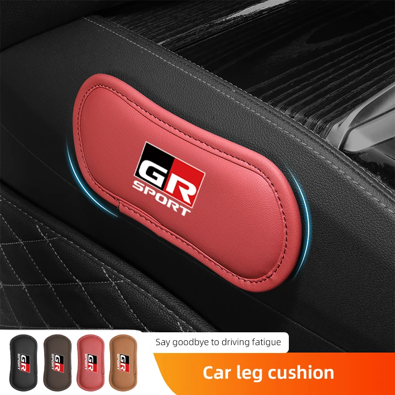 Leather Car Pillow Cushion Elastic Knee Pad Leg Pad Armrest Pad Car Accessories For Toyota Land CHR Axio Hilux Aygo Yaris Camry