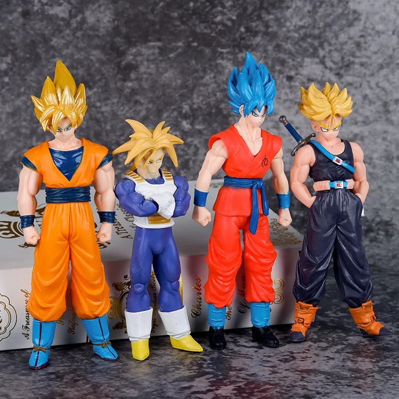 8Pcs/Set Anime Dragon Ball Z Son Goku Trunks Beerus Majin Buu Action Figure Vegeta Piccolo Son Gohan Super Saiyan Model