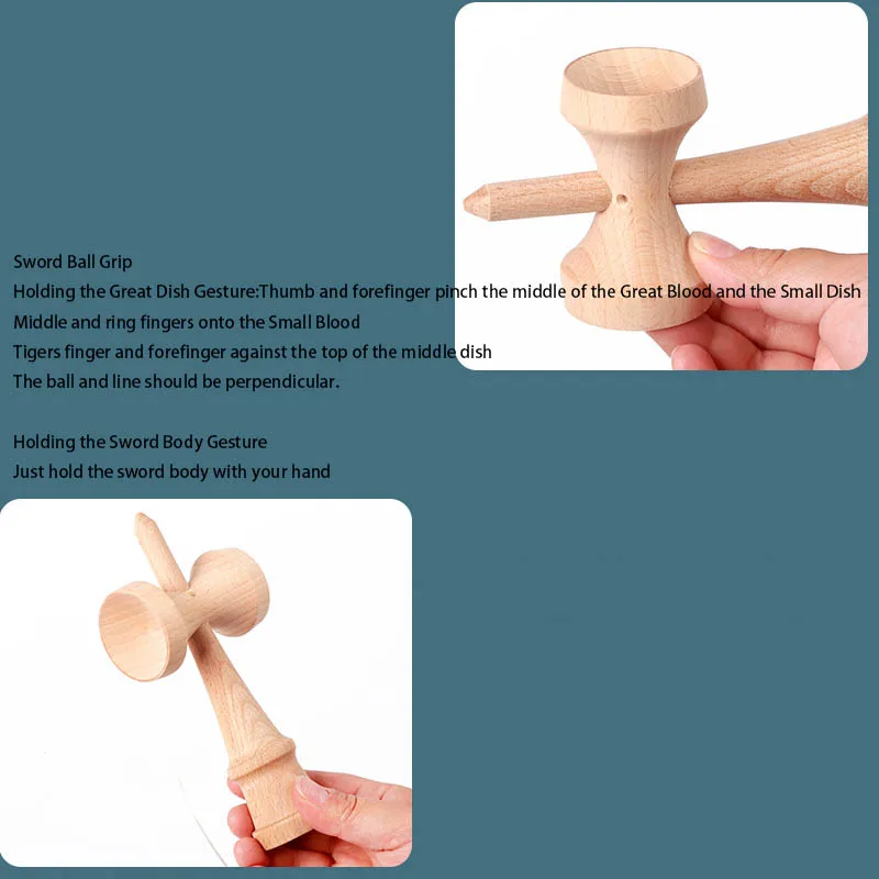 Painted Trick Ball Wood Kendama Toy Outdoor Fitness Balls Train Eye-hand Coordination For Kids Adults Juggling Traditional Toy