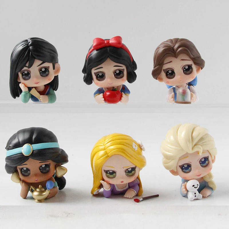 Figuras de acción de princesas de anime: Mulan, Rapunzel, Cenicienta, Elsa, Jazmín, muñecas coleccionables, juguetes para regalo de Navidad