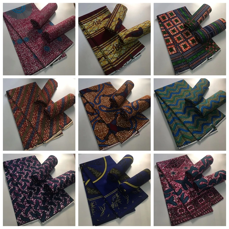 

Most popular Veritable African Wax Real Fabric 100% cotton Ghana Nigeria Style 6 yards High Quality Ankara Prints wax Material