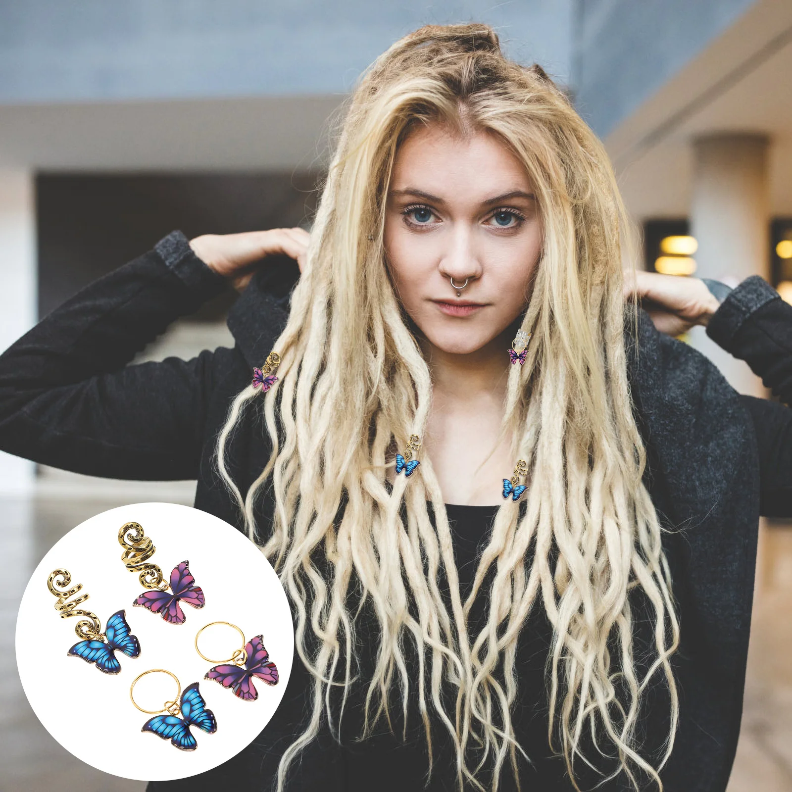 

12 Pcs Beads for Hair African Dreadlocks Jewelry Braids Rings Accessories Charms