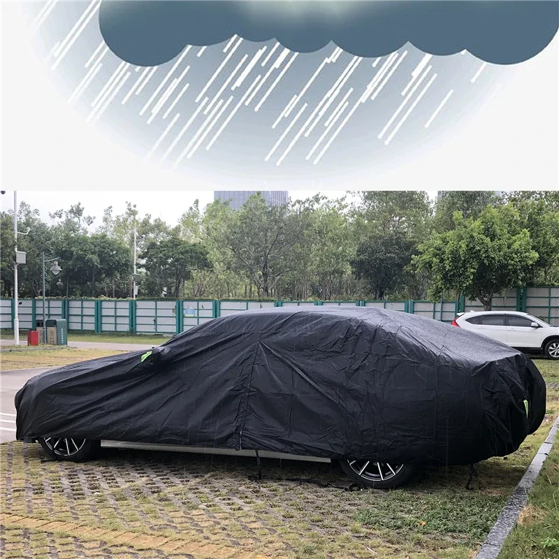 S-XXL Vollständige Limousinen-Autoabdeckung mit Reißverschluss, Wasserdichter UV-Beständiger Autoschutz gegen Sonne, Regen & Schnee – Detail 4