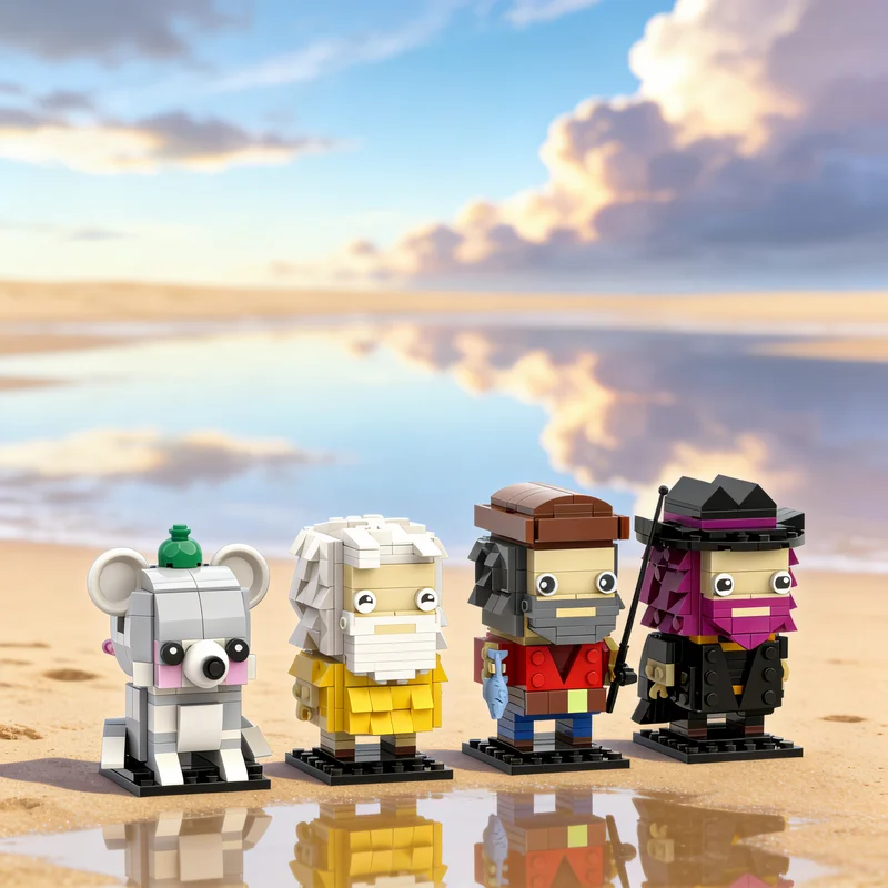 

Набор из 341 детали MOC Brickheadz Stardew Valley, 4 модели, конструктор, архитектурные игрушки, рождественские подарки, кирпичики для детей