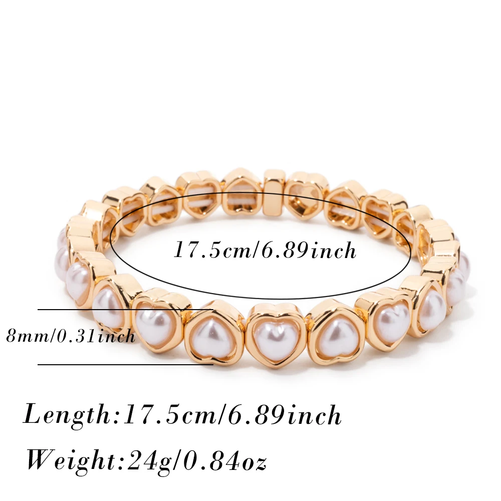 New Colorful Rhinestone Heart Girl Bracelets Crystal Beads Enamel Women Bangle 2024 Fashion Jewelry