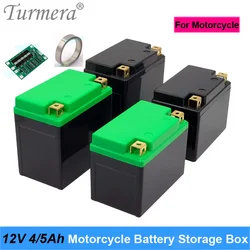 Turmera 12V 4A 5A Empty  Motorcycle Storage Battery Box Can Hold 10Piece 18650 Li-ion Battery or 5Piece 32700 Lifepo4 Battery