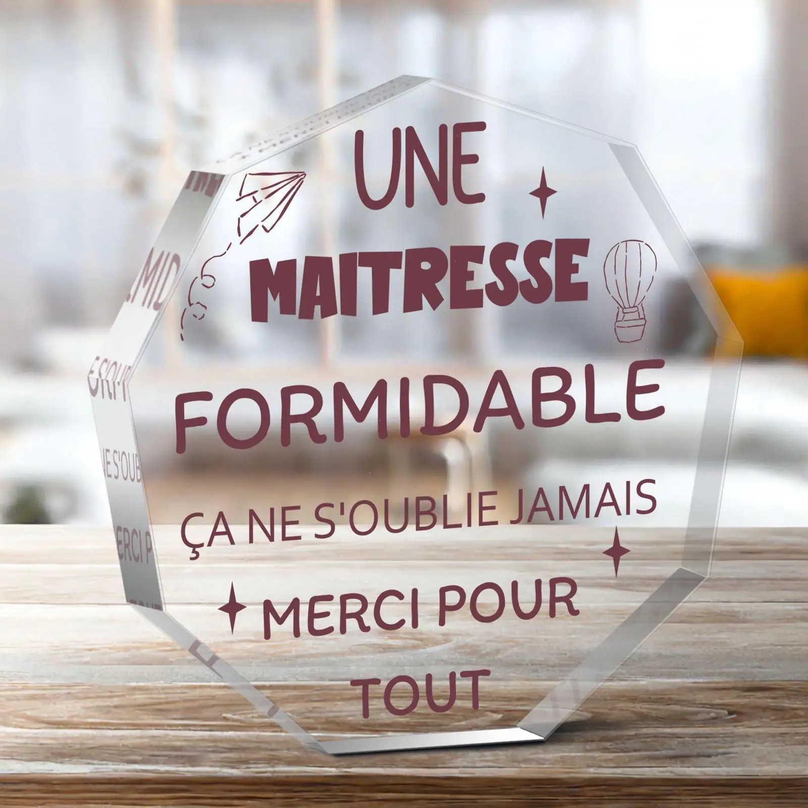 2D， Acrylic desktop decoration - inspirational quotes, suitable for bedrooms, living rooms, schools, and teacher gifts
