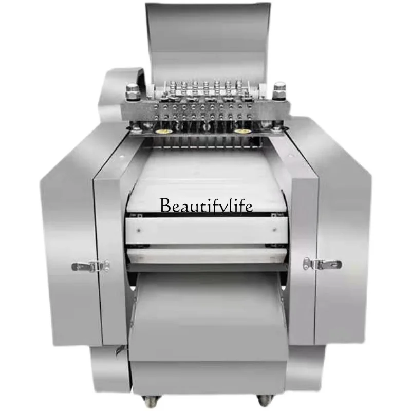 05Fully automatic commercial canteen fish, goose and rabbit ribs, pork trotters, frozen meat dicing and chopping machine, small