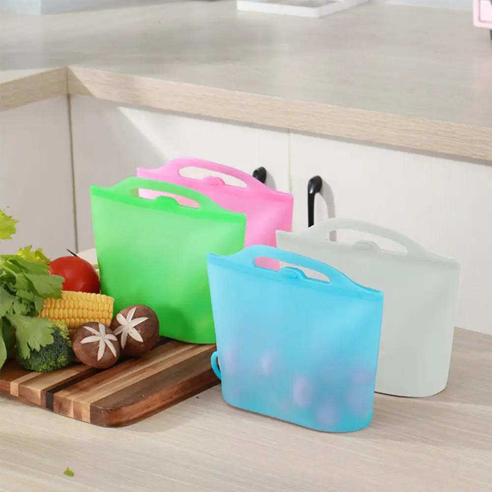 

Food Preservation Organizer Reusable Silicone Food Storage Bags for Fridge Microwave 1l Capacity Leak-proof for Fruit for Baby