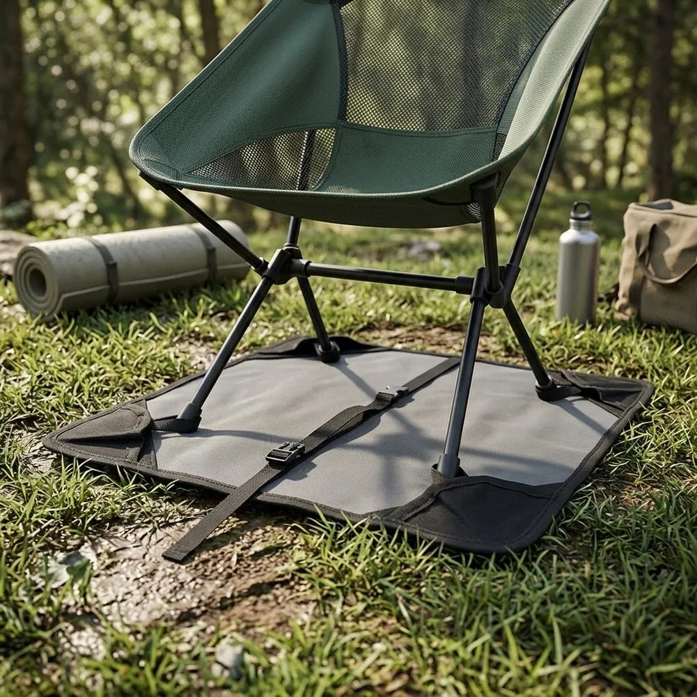 Camping Chair Ground Pad Made of Oxford Cloth Prevents Instability on Sand Mud Grass Snow Without Adding Bulk or Weight