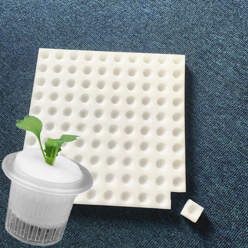 100pcs Seedling Sponge Soilless Hydroponic Vegetables Nursery Pots Flower Seed Cultures Groundless Cultivation System Seed Trays