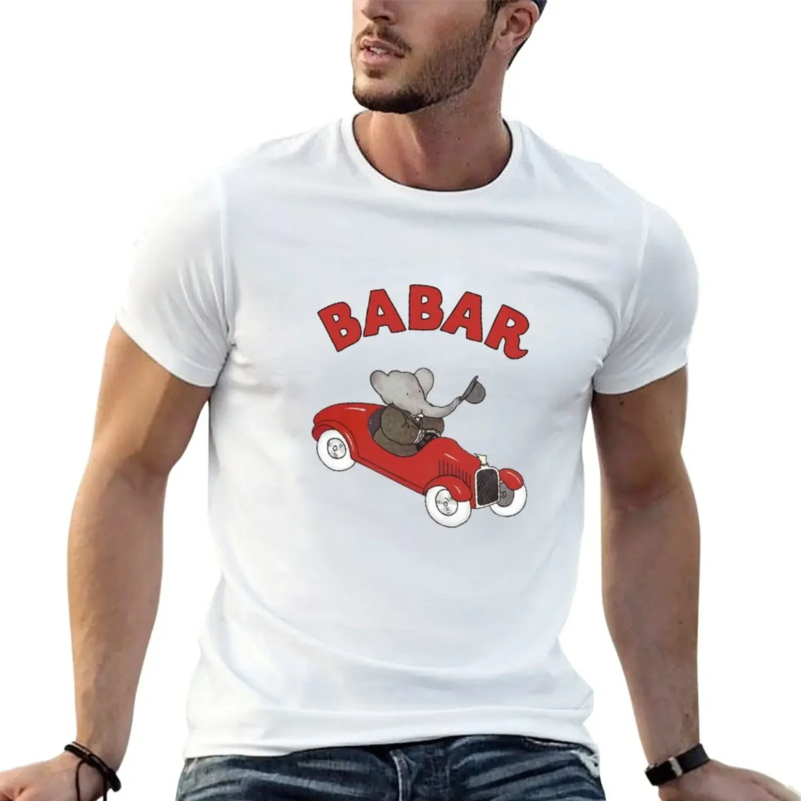 Babar drives a car T-Shirt graphic tee shirt aesthetic clothes mens champion t shirts