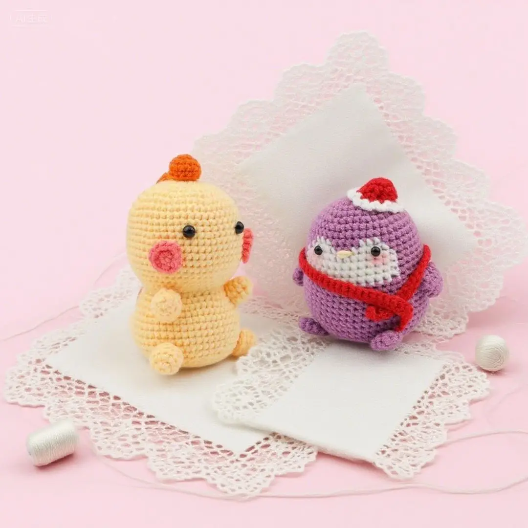 

Crochet Doll Animal Plush Toy For Kids Dinosaur Penguin Keychain Soft Stuffed Toy Custom Plushie Craft Kit For Girls Toys