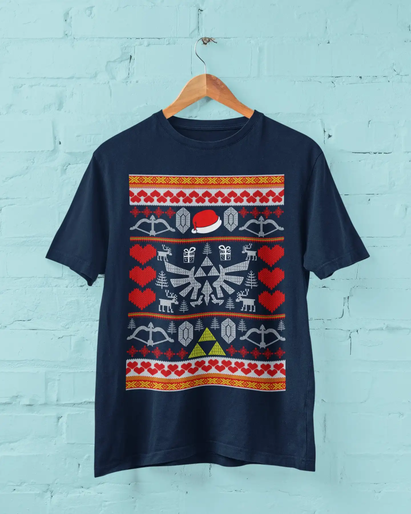 Retro Gamer Christmas T Shirt Xmas Jumper style with 8 bit graphics design