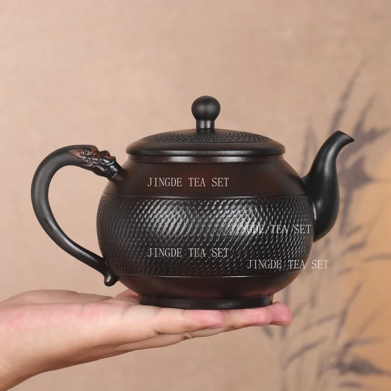 

Юньнаньский фиолетовый керамический чайник ручной работы в китайском стиле, бытовой нож для прыжков большой емкости, горшок, специальный чайный сервиз кунг-фу