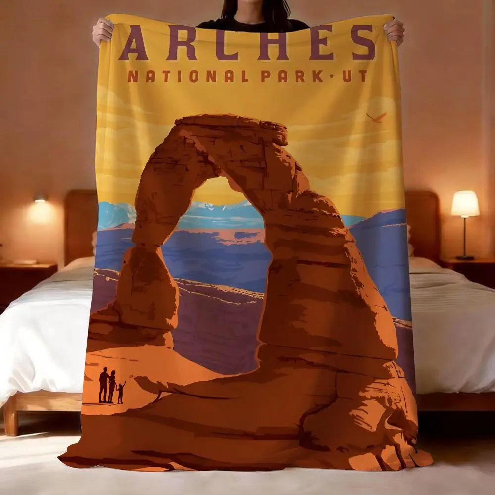 National Park Arches National Park Throw Short Plush Throw Blanket Soft Skin-Friendly Multi-Scene Home Office