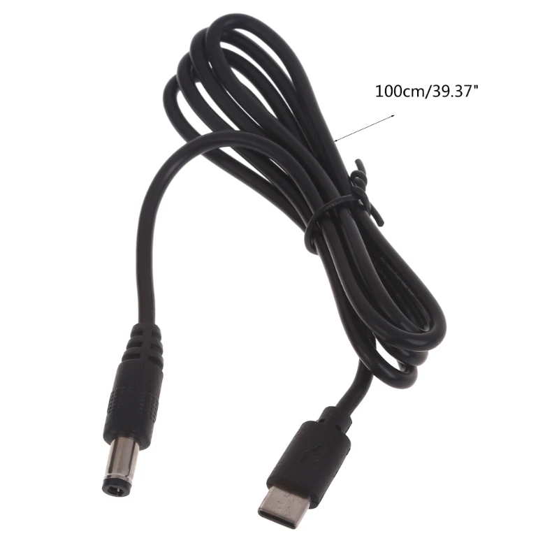 1m Type-C USB to DC5521 Cable 5.5X2.1mm Connector Cord 9V 12V 15V 20V L41E