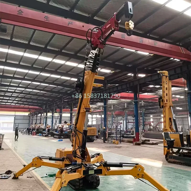 

1.5 Ton Lifting Spider Crane Workshop Warehouse 3 Ton Spider Crane 5m 9m 14m Truck Mounted Spider Crawler Crane Lifting Platform