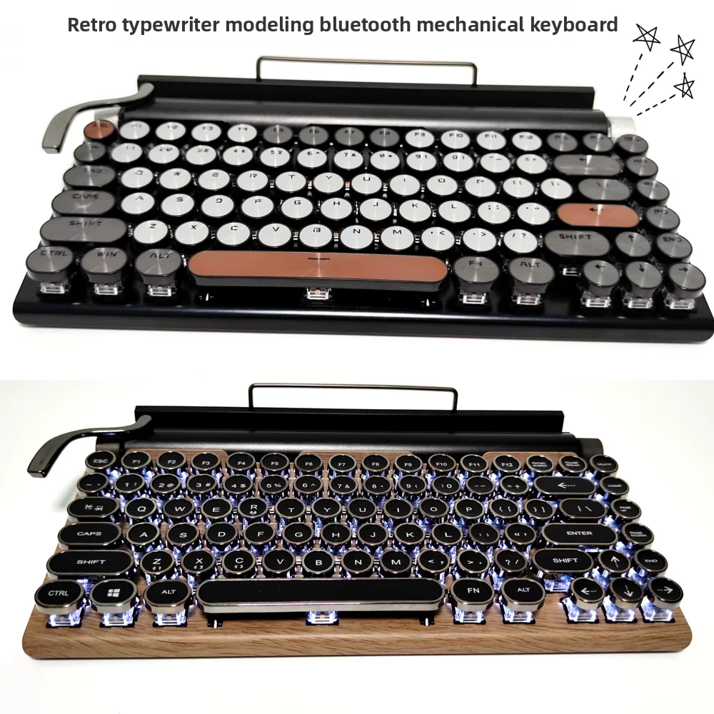 

Typewriter Wireless Bluetooth Lipstick Steampunk Mechanical Keyboard Retro Mobile Phone Tablet Computer