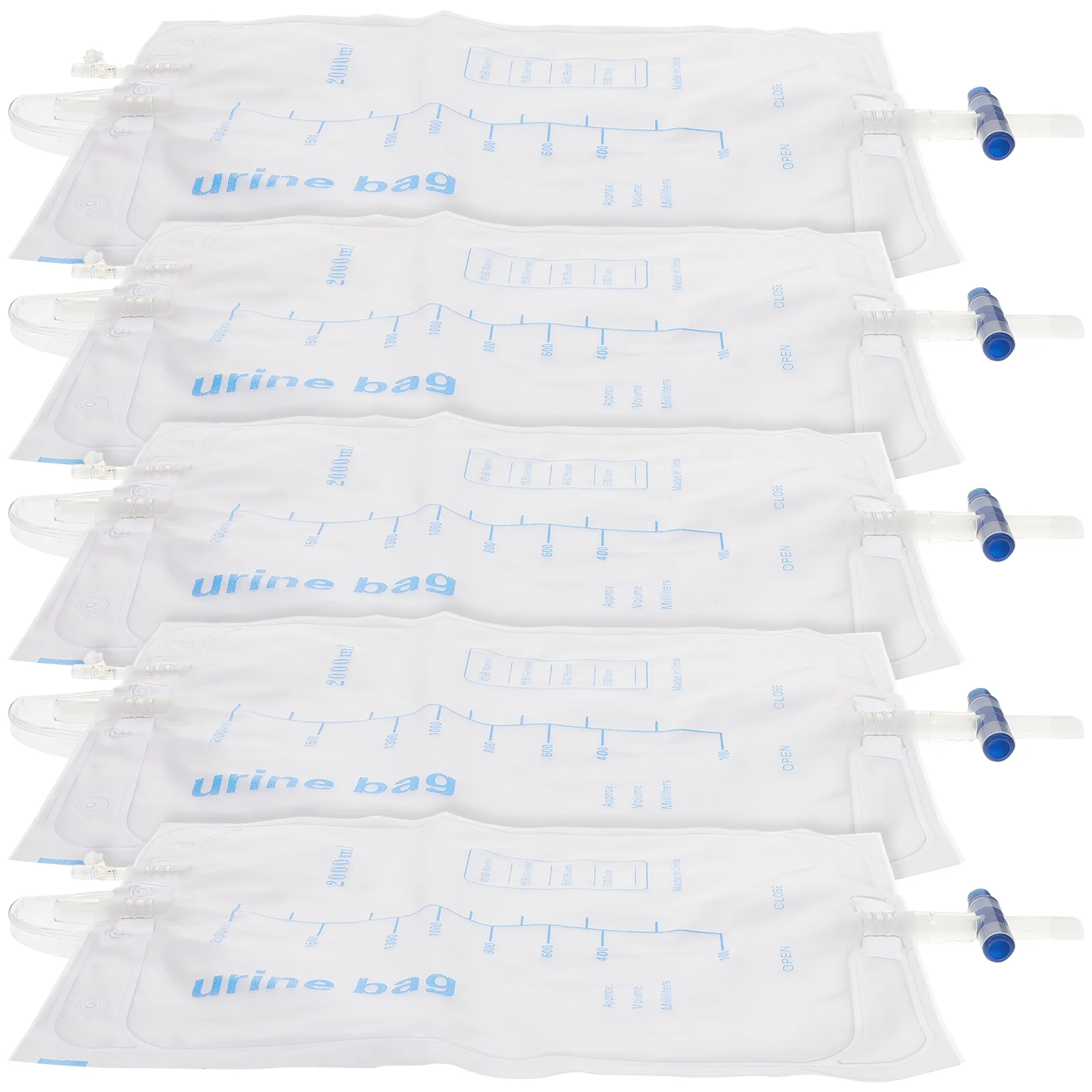 5 Pcs Drainage Urine Collection Time-saving Bags Storage Care Easy Use Pe