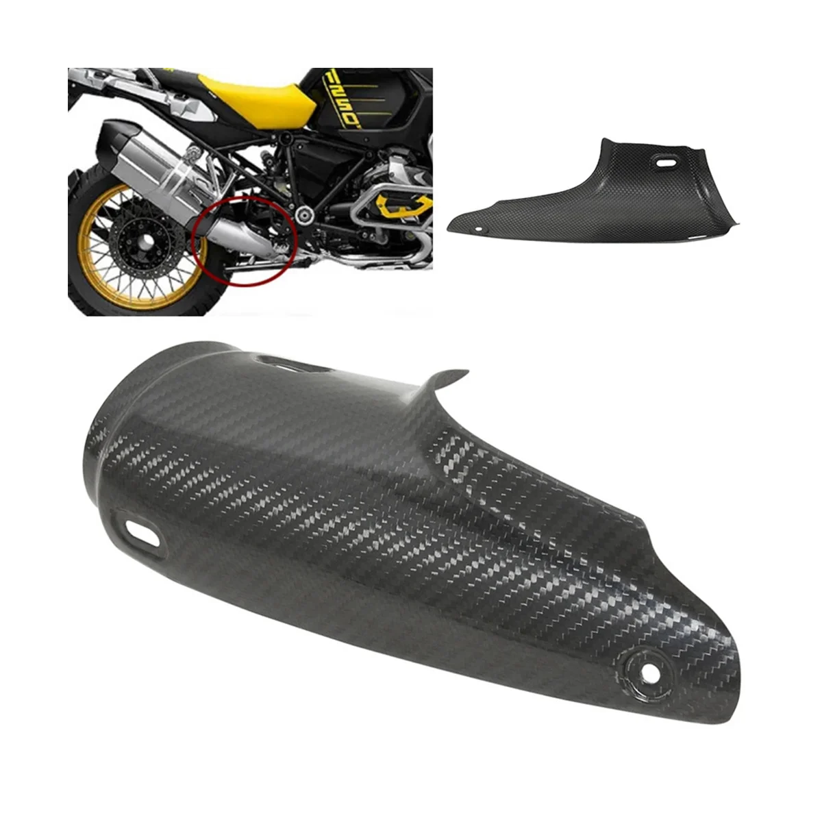 Motorfiets Uitlaatdemper Pijp Hitteschild Cover Guard Anti-Verbranding Cover Voor Bmw R1200gs 2013-2018 R1250gs 2019-2023