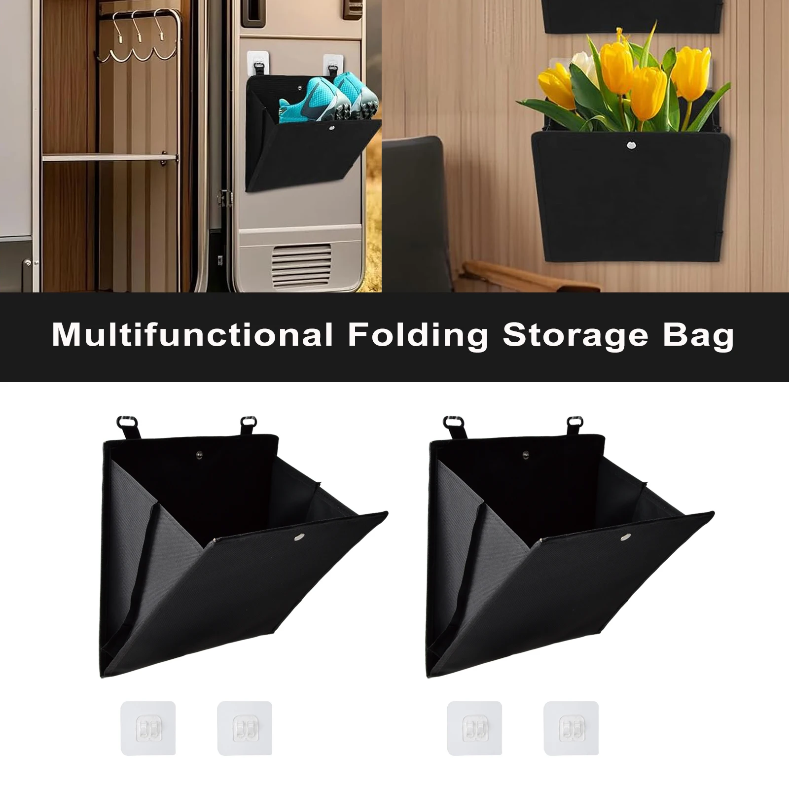 Wall-Mounted RV Shoe Rack Storage Organizer No-Drilling Required Versatile Storage Shelf for RVs And Caravans behind Door Design
