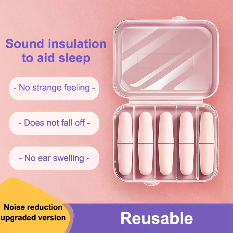 4/10Pcs Sleep Ear Plugs Noise Reduction Sound Insulation Soft Slow Rebound Earplugs Soundproof Anti-Noise Sleeping Aid Ear Care