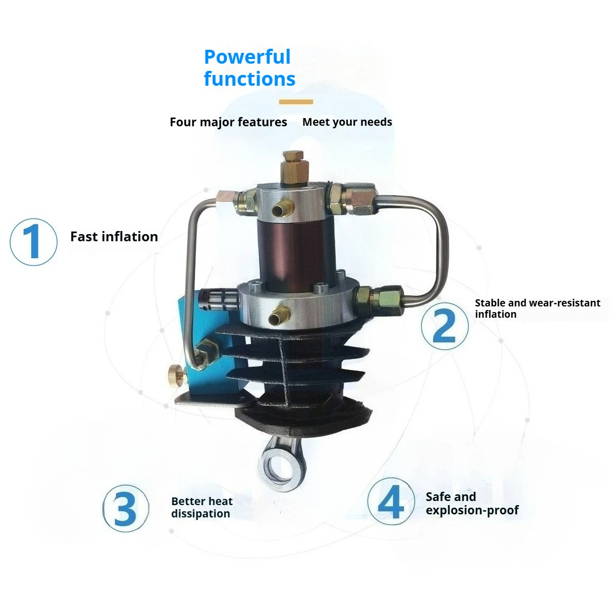 Single Cylinder Universal Air Pump Head 30MPA High Pressure Simple Version Cooling Drain Spare Parts