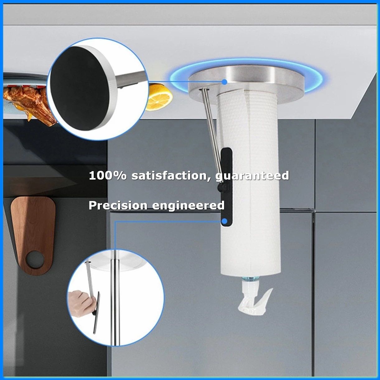 

2 in 1 Paper Towel Holder with Bottle, Countertop Paper Towels Holders Stand Under Cabinet Papertowels Roller-A23R