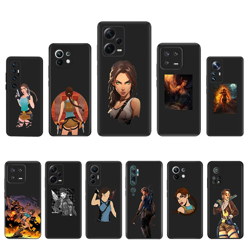 Soft Silicone Phone Case For Redmi Note 13Pro 12C 13C Note12 Xiaomi 12 13 Lite 12T 12X Tomb Raider Matte Shell Protect Cover