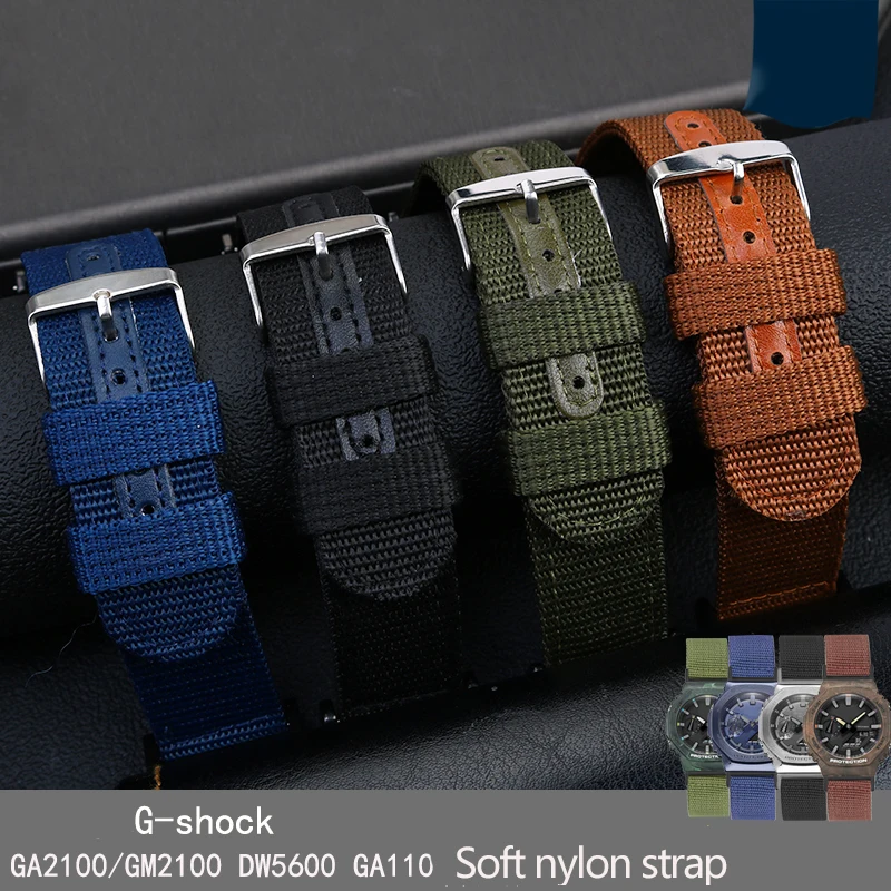 Canvas watch Strap For Casio GShock GM2100 GA2100 GA2110 DW5600 GW-5000 5035 GW-M5610 GA110 Modified Breathable Nylon Watchband