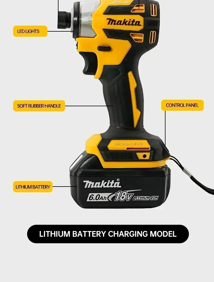 Makita DTD173 Yellow 18v Lithium Japan Imported Domestic Version Brushless Impact Driver Power Tool Multi-function Tool