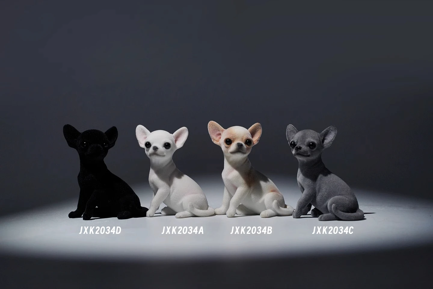 JXK Scala 1/6 Floccaggio Chihuahua Mini Desktop Ornamento Regalo Piccolo Animale Modello di Cane per 12 "Action Figures