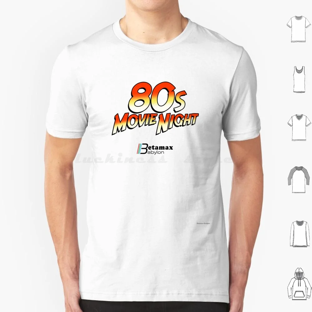 Camiseta con Logo de película de acción nocturna de los años 80, Camiseta de algodón con estampado artesanal para hombres y mujeres, películas de acción de los años 80, película de acción de cine Retro Betamax Babylon