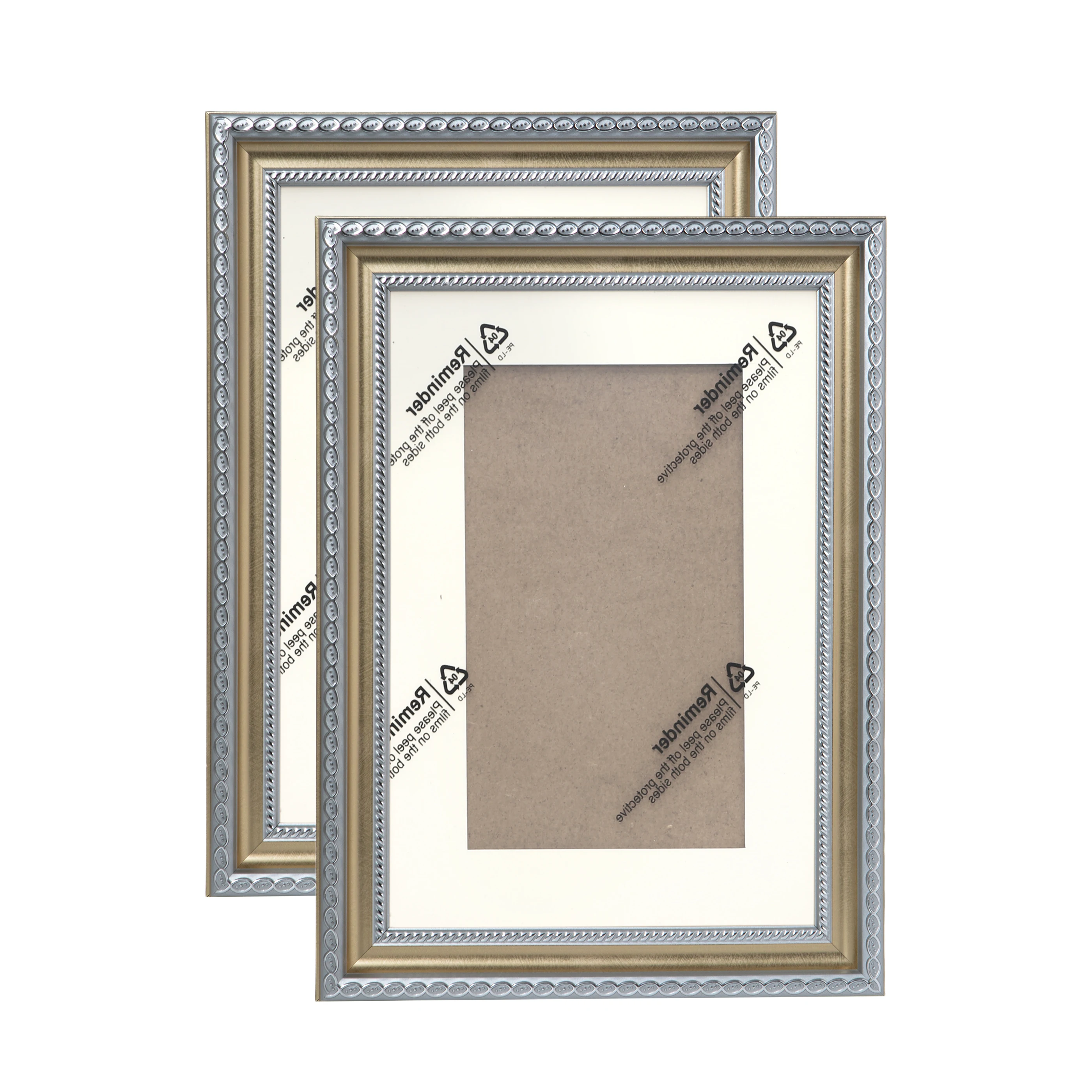 2 Pack Antique Two-Tone Picture Frames With Mat