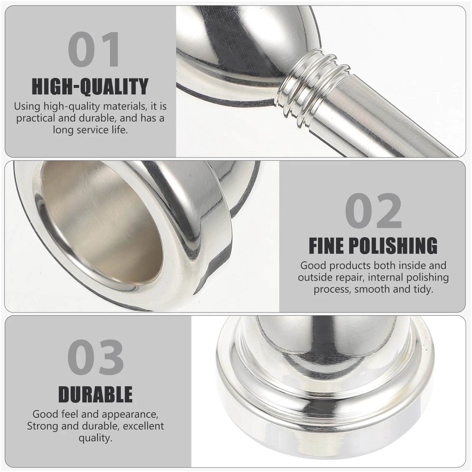 

Medium Trombone Mouthpiece High-Quality Durable Replacement Part For Beginners Professionals Trombone Practice Instrument