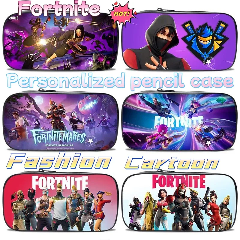 

Fortnite Student Pencil Case Cute Fashion Cartoon Creative Canvas Pen and Stationery Storage Bag Gift for Friend's Birthday