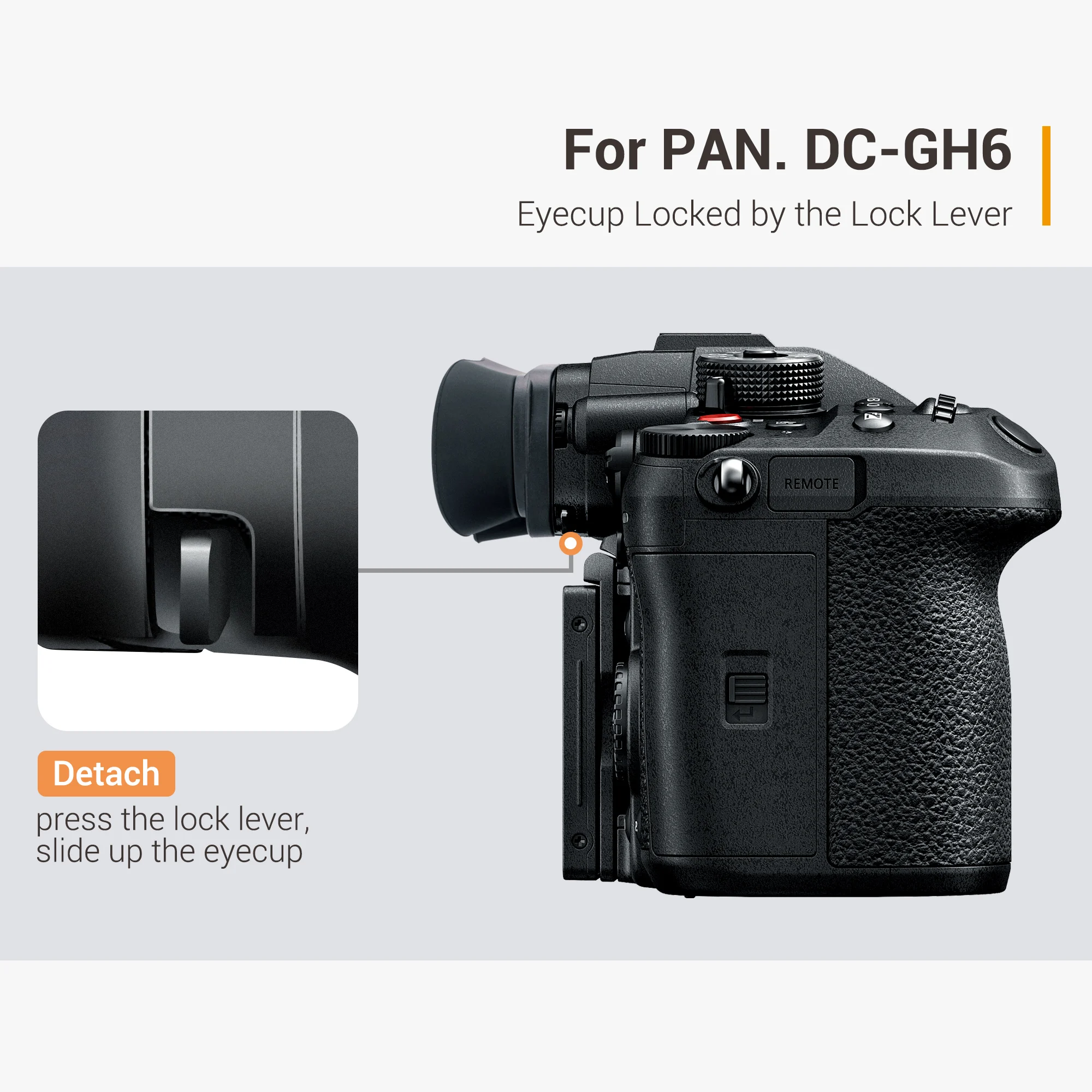 Soft Silicon Long Camera Eyecup Viewfinder, Eye Cup para Panasonic DC-GH6 GH5S GH5, Substitui Panasonic 4YE1A561Z EyeCup