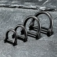 Black Titanium D Buckle Key Chain Ring Screw Horseshoe Plated Car Keychain Holder EDC Tool Accessories Gift Jewelry Wholesale