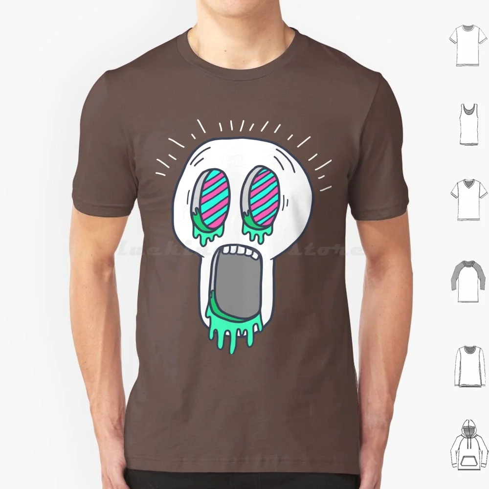 Camiseta Skull Trip talla grande 100% algodón Skull Trip Candy personaje Color Trippy