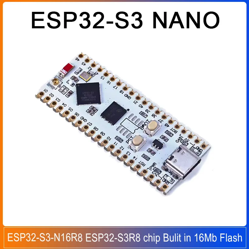 ESP32-S3 NANO Development Board ESP32-S3-N16R8 Based on ESP32-S3R8 Bulit in 16Mb Flash Bluetooth WiFi Core Board