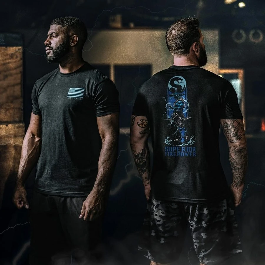 Superior Firepower T-Shirt - Black Graphic Printing High-end Luxury Unisex Style Both of Men and Women