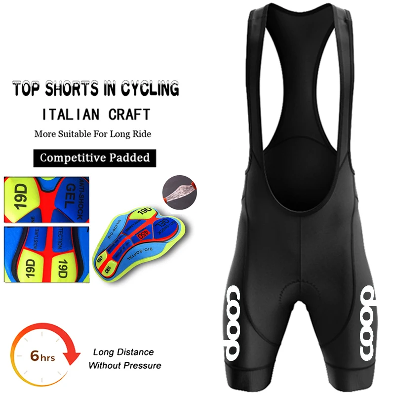 

COOP Cycling Bib Shorts 19D Gel Pad 6H Ride Men Cycling Shorts Downhill Pro Team Men Cycling Shorts Breathable 7CM Leg Gripper