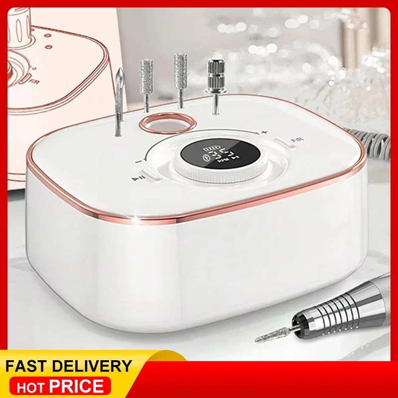 

Professional Electric Nail Sander Set 35000RPM Low Noise Manicure Drill LED Display Nail Care Tools Accessories for Salon Use