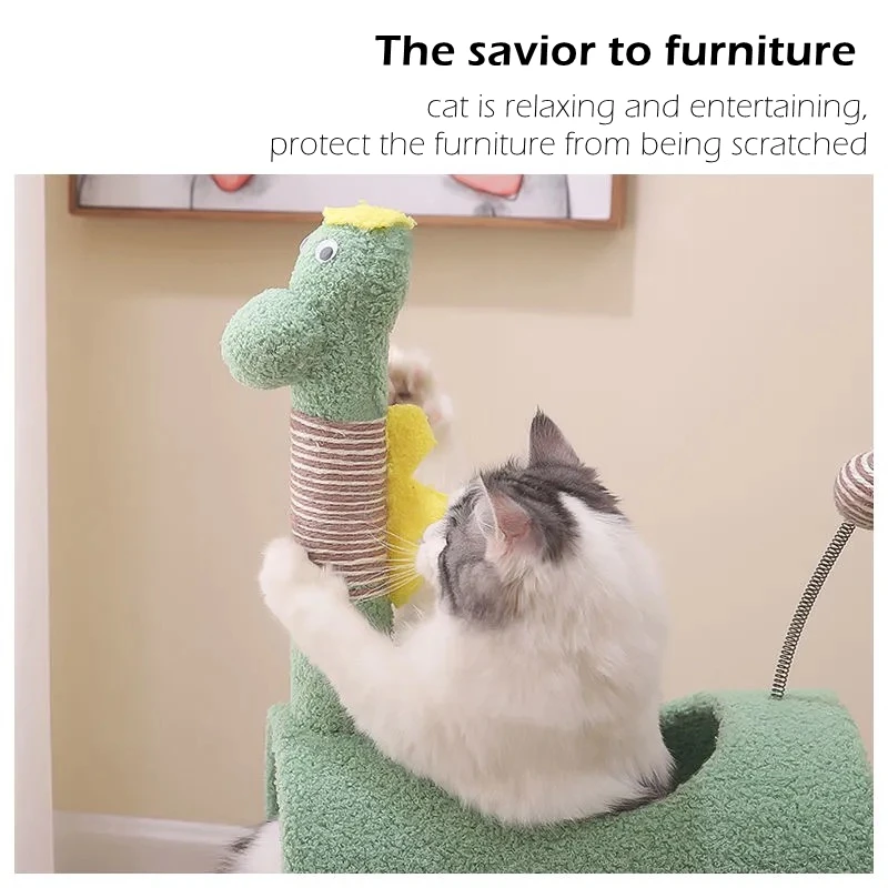 SHUANGMAO Pet Cat Tree Tower Condo Cat House Cute Animal Shape Cat Scratching Post For Cats Climbing Frame Toy Spacious Perch