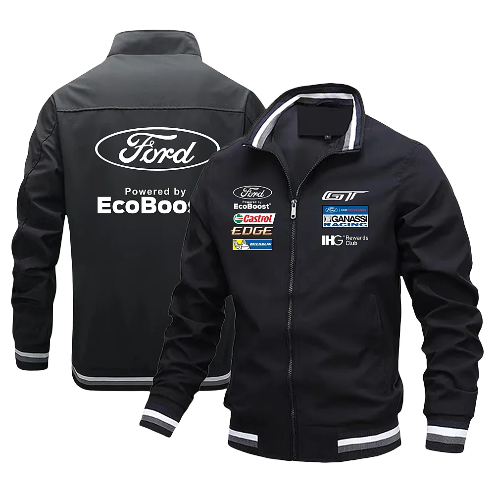 Chaqueta de motocicleta con estampado de logotipo de Ford para hombre, ropa deportiva de carreras, talla grande, nueva moda