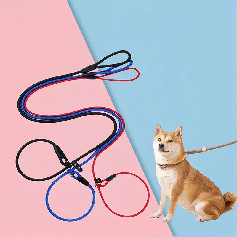 

Pet leash, dog leash, explosion-proof punching integrated dog walking leash to prevent slipping off the P-rope dog collar